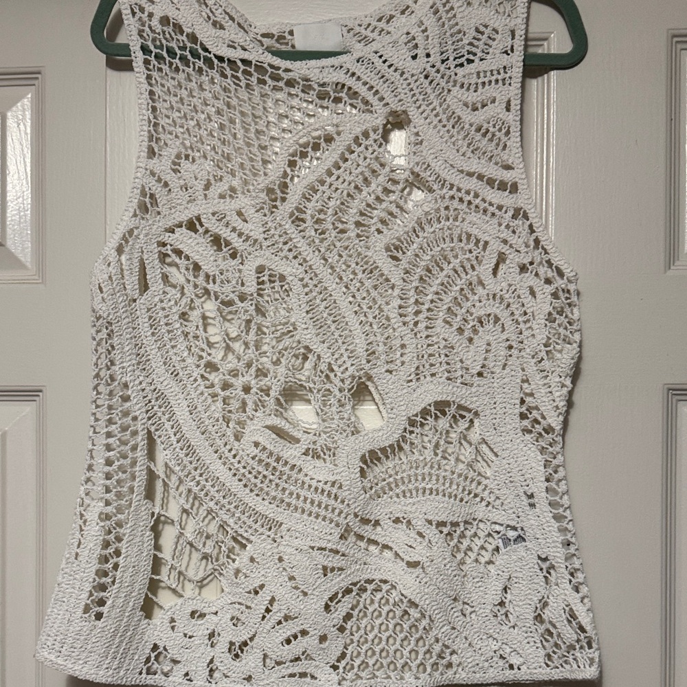 H&M White Crochet Tank Top